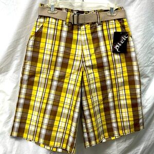 NEW!!! Dtek cotton knee cargo shorts with belt men sz 30x15